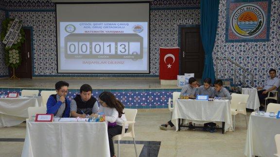 7. Sınıflar arası matematik yarışması Şehit Uzman Çavuş Adil Oruç Ortaokulu organizatörlüğünde gerçekleştirildi.